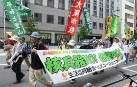 昨年の国民平和大行進（大阪市内）