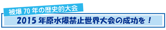 2015年原水爆禁止世界大会の成功を